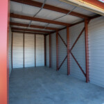 Inside a drive-up storage unit in Victor, ID at Summit Self-Storage